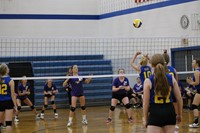 Volleyball player hitting the volleyball