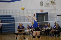 Volleyball player hitting the volleyball