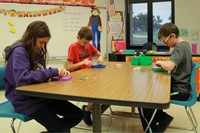 Group of student working in classroom