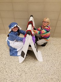 Students dressed in pioneer clothing