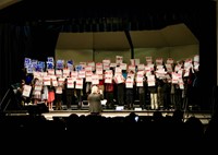 Junior high students singing in a vocal concert