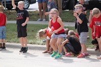 Students watching parade