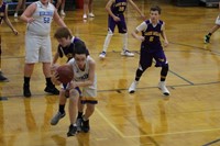 Basketball player dribbling the ball