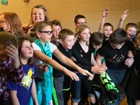 Elementary students dressed in 50's clothing