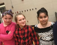 Elementary students dressed in 50's clothing
