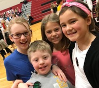 Elementary students dressed in 50's clothing