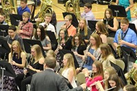 Junior High band members playing