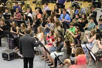 Junior High Band Director leading the band